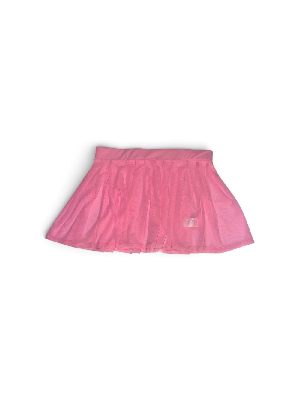 RAVE WONDERLAND Pink Sheer See-Through Layered Tulle Pleated Mesh Mini Skirt XL
